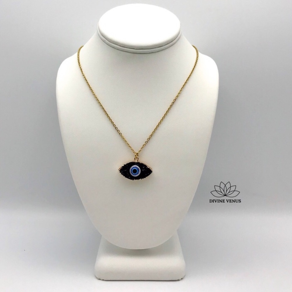Evil Eye Druzy Necklace - Picture 6 of 8
